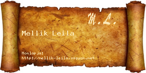 Mellik Leila névjegykártya